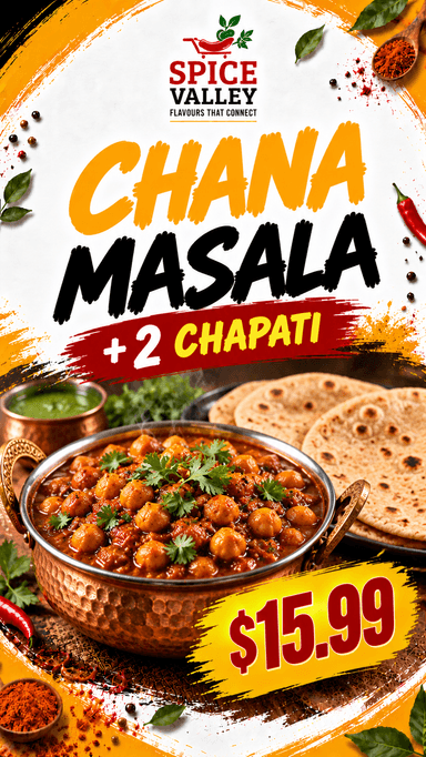 Chana Masala + 2 Chapati