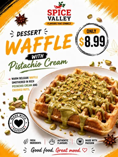 Waffle With Pistachio Cream